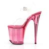 Pleaser - FLAMINGO808T Sandale à bride à la cheville, Pole dance chaussures - Chaussures de pole dance - Rose/Transparent Product image